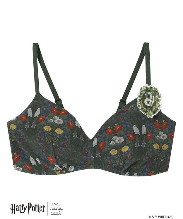 une nana cool 【ハリー・ポッターコラボ】364 シンプル ノンワイヤーブラ グリーン