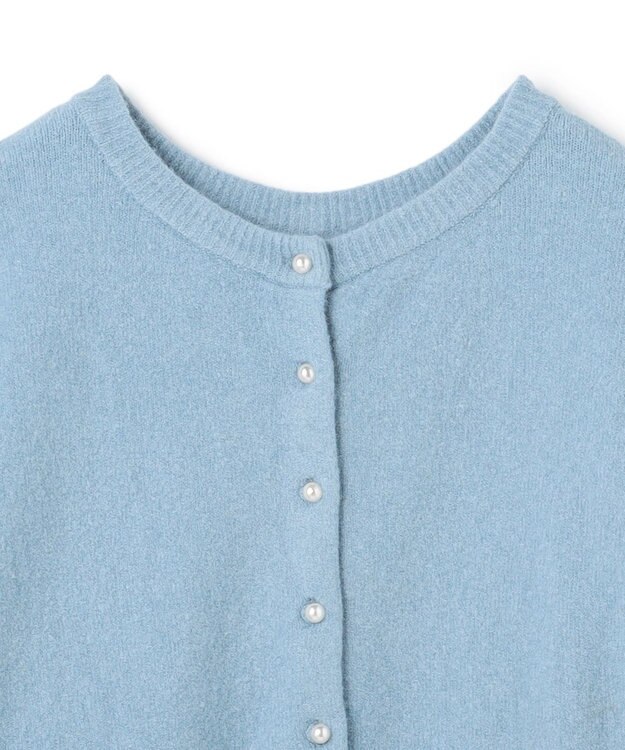 UNFILO 【前後着用 可能】ふわふわニット 2WAY パールボタンカーディガン サックス