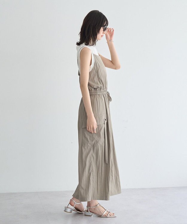 YECCA VECCA 【UVカット/遮熱/接触冷感】COOLカーゴキャミワンピース Blue Green