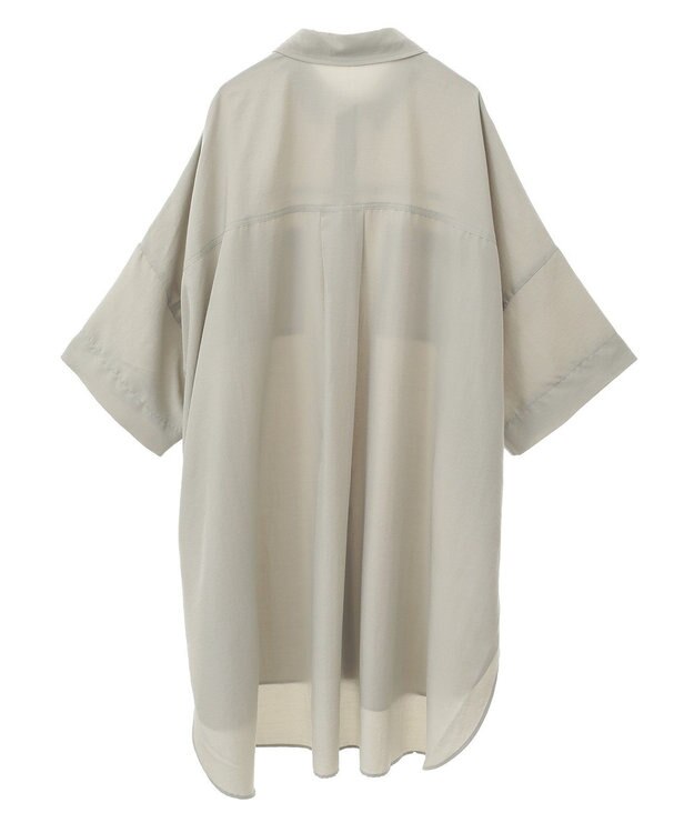 Green Parks ７分袖ミディ丈シャツワンピース Light Khaki