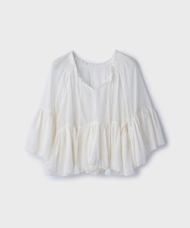 GRACE CONTINENTAL バルーンカフタントップ ホワイト