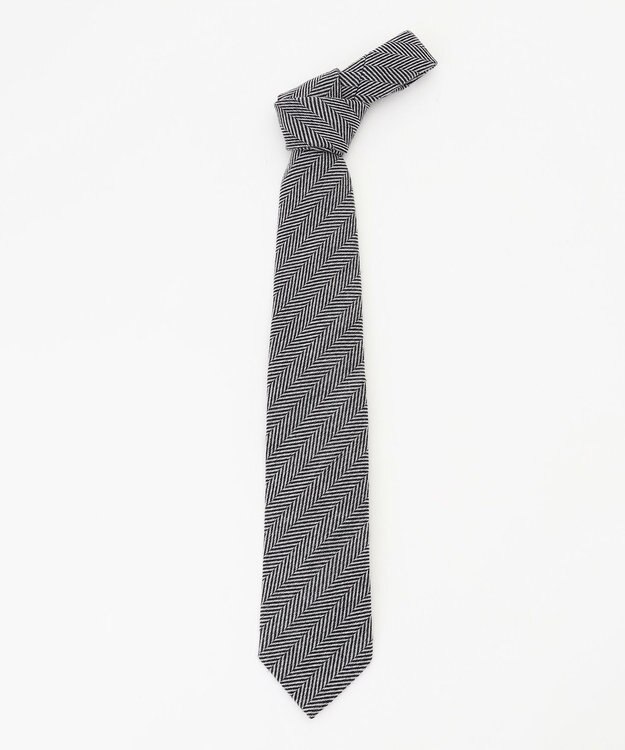 JOSEPH ABBOUD 【イタリア素材・日本製】ヘリンボーンレジメンタルジャカード ネクタイ ライトグレー系1