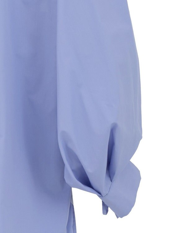 Green Parks イージーケア袖シャーリングシャツ Sax