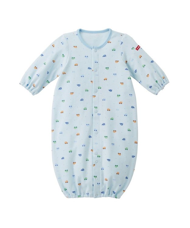 MIKI HOUSE HOT BISCUITS 【50-60㎝】 スムース素材 総柄ツーウェイオール ブルー