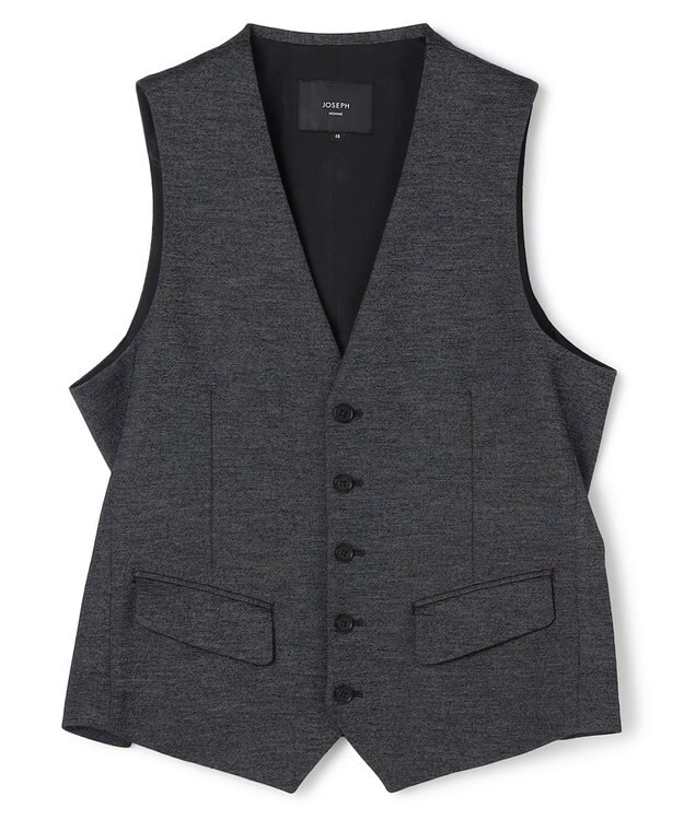 JOSEPH HOMME 新素材【ストレッチ/セットアップ対応】シルキーウールジャージー ジレ ライトグレー系