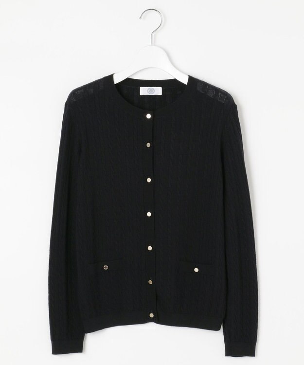 J.PRESS LADIES 【洗える】KNIT BASIC ミディ丈 カーディガン ネイビー系