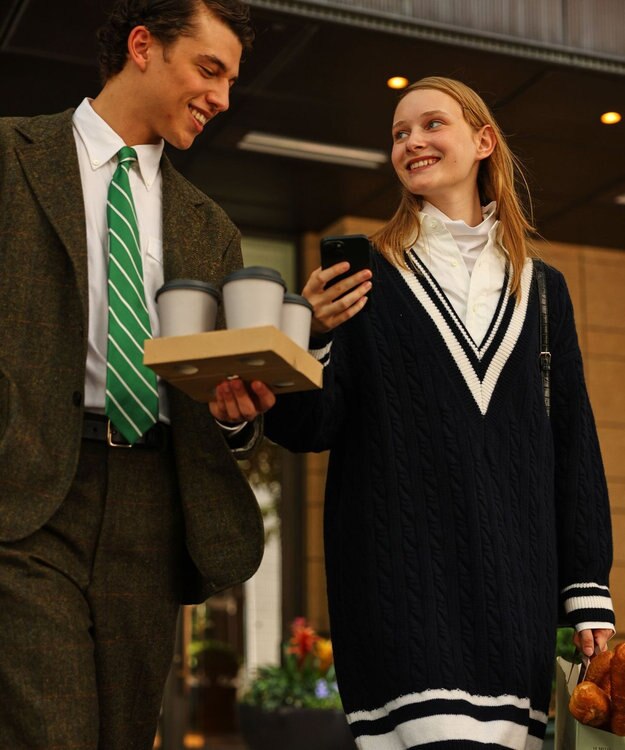 J.PRESS MEN 【J.PRESS ORIGINALS × CLUEL】チルデンニットワンピース ネイビー系