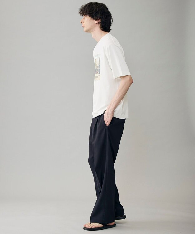UNFILO MENS ウーリーノ 2タックスラックス ネイビー