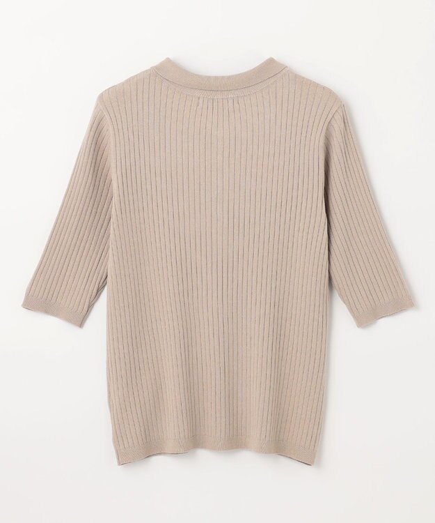 ANY L 【洗濯機可能】ポロカラーニット サンドベージュ