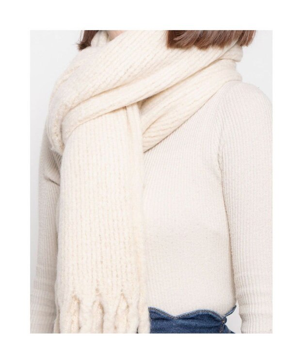 UNBILLION カシュネ cache nez / リサイクルポリラッセルニットストール アイボリー