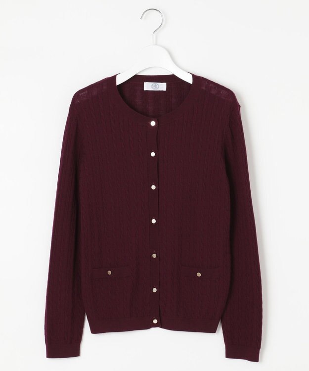 J.PRESS LADIES 【洗える】KNIT BASIC ミディ丈 カーディガン ワイン系