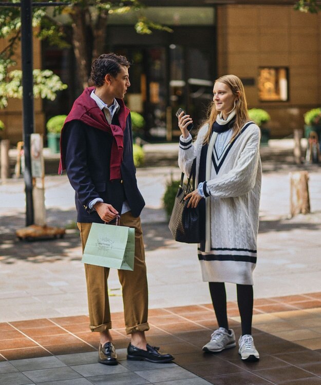 J.PRESS MEN 【J.PRESS ORIGINALS × CLUEL】チルデンニットワンピース ホワイト系