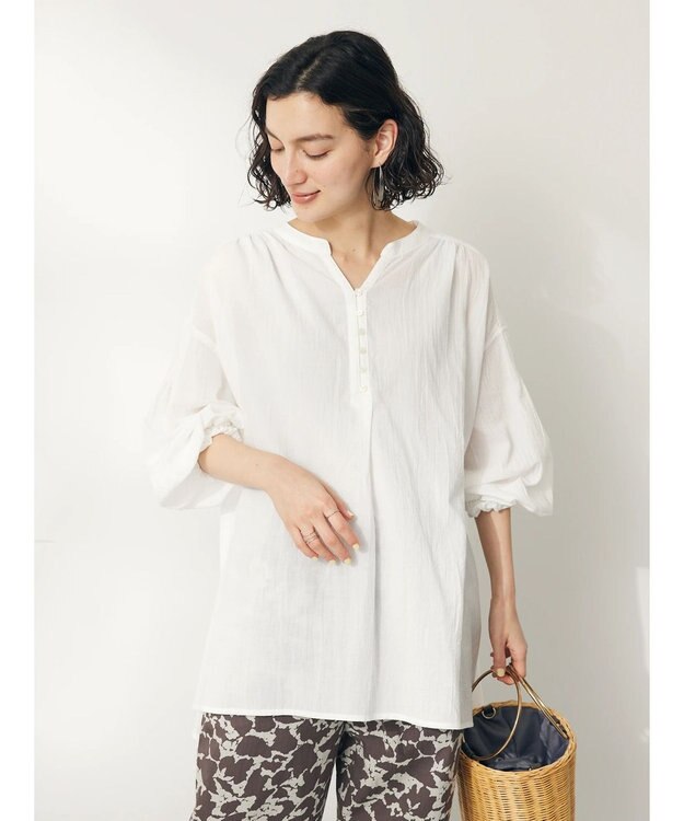 CRAFT STANDARD BOUTIQUE ジョーゼットスキッパーシャツ Off White