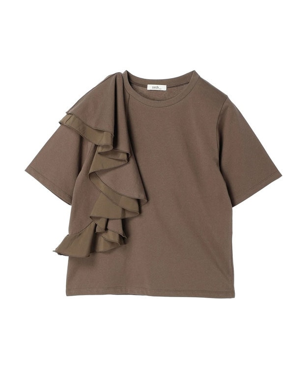 earth music&ecology アシメフリルプルオーバー Mocha