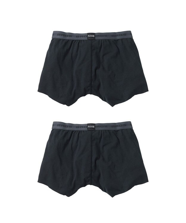 WACOAL MEN ボクサーパンツ 2枚セット 【オーガニック綿混ボクサー】 快適 吸汗速乾 抗菌防臭 やさしい肌あたり フリーカッティング(裾部分) 環境に配慮 前閉じ GT2310 /ブロス バイ ワコールメン ブラック