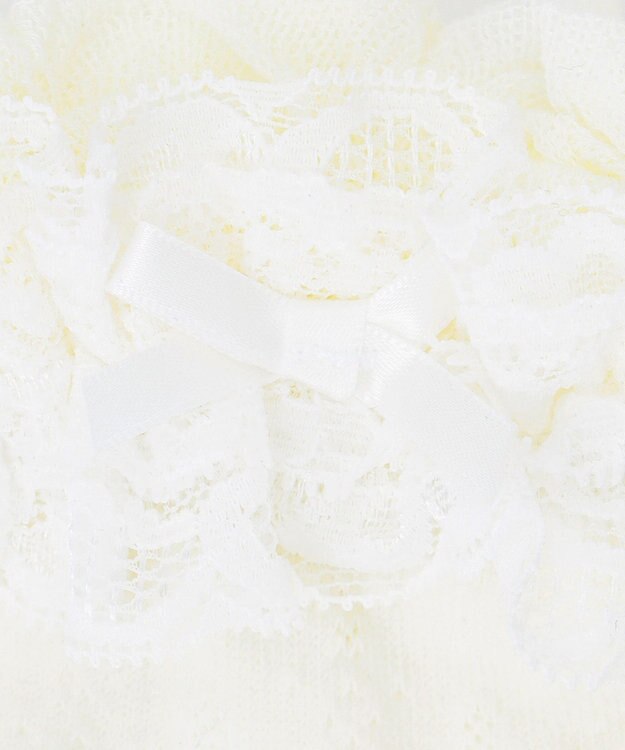 組曲 KIDS 【16~21cm】レース付シルケット ショートソックス アイボリー系