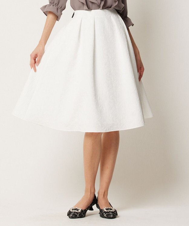 TOCCA 【WEB限定カラーあり】【消臭・洗える】RIBBON LABYRINTH JACQUARDスカート [WEB限定]オフ系