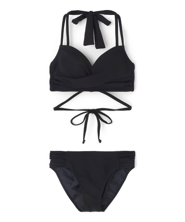 San-ai Resort（三愛水着楽園） 【San-ai Resort×PEACH　JOHNコラボ】【ナイスバディ水着】カシュクールワイヤービキニ　9M・11L　【San-ai Resort（サンアイリゾート）】 ブラック