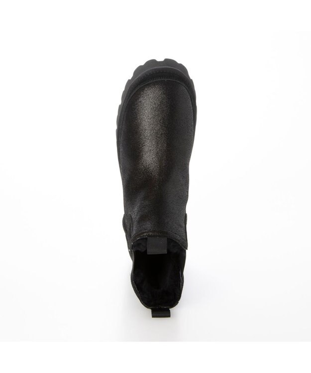 MODE ET JACOMO <carino>本革ムートン　サイドゴアショートブーツ ブラックメタリック