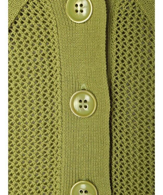 Green Parks メッシュポロ衿ニットプルオーバー Green