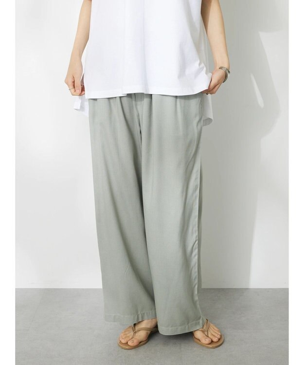 CRAFT STANDARD BOUTIQUE レーヨンワイドパンツ Sax