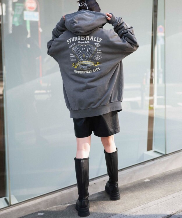 WEGO ピグメントグラフィックプルパーカー 柄3