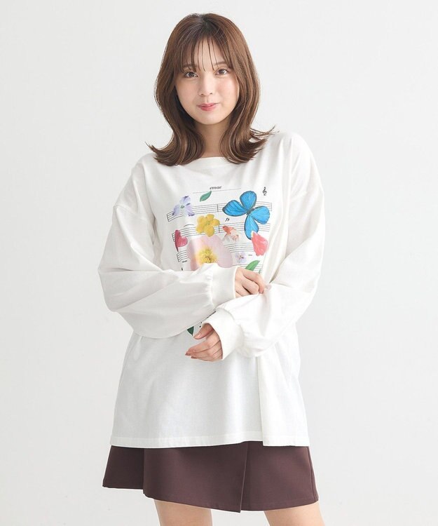 earth music&ecology いいこと奏でるグラフィックＴシャツ White