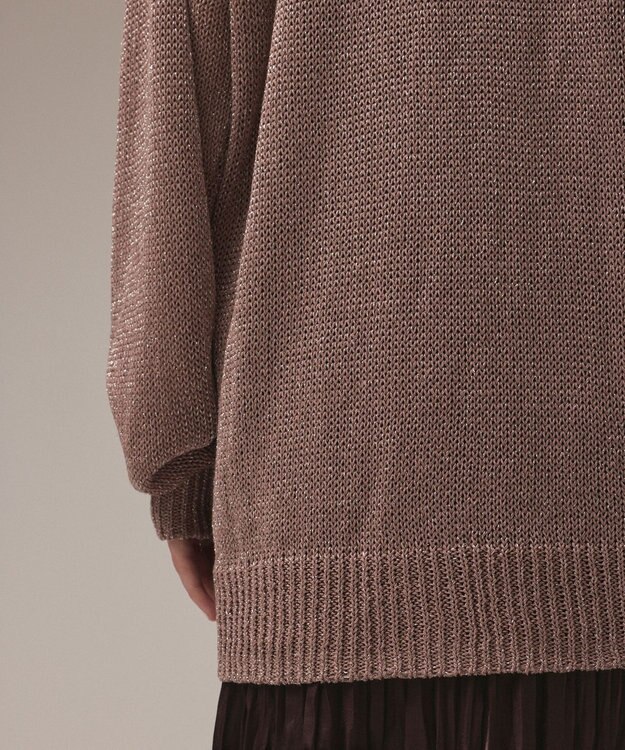 GRACE CONTINENTAL ラメルーズニットカーディガン ベージュ