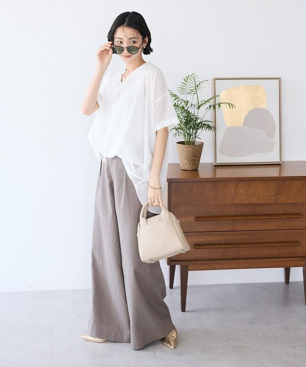 CRAFT STANDARD BOUTIQUE ヴィンテージボイルタイ付ブラウス White