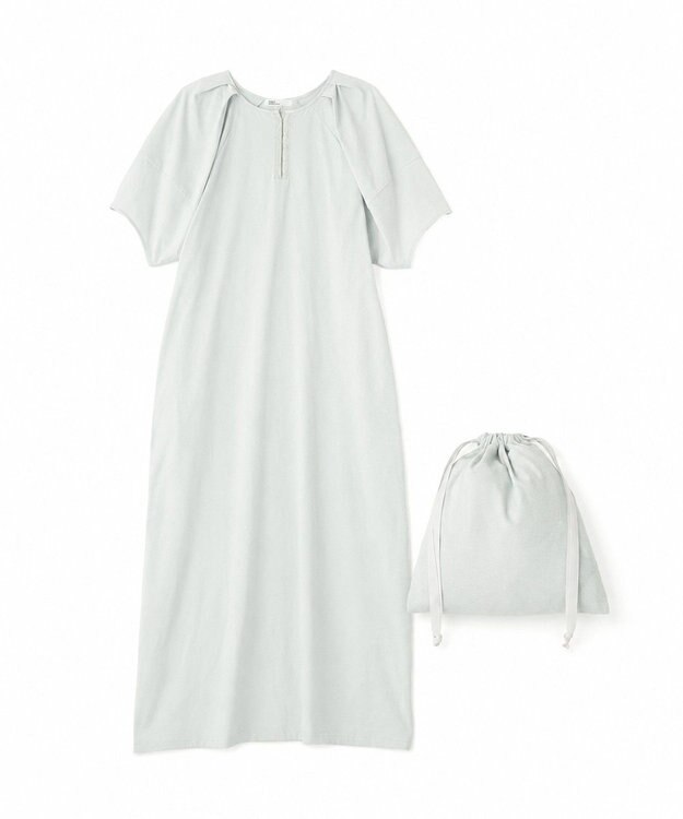 CRAFT STANDARD BOUTIQUE ポーチ付きバルーンスリーブワンピース Light Blue
