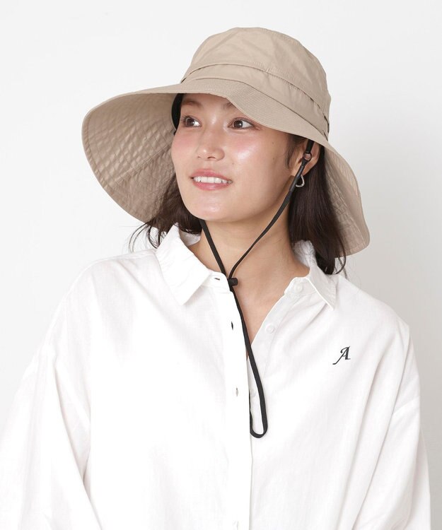 MOONBAT 【遮光100％/UVカット100％】フワクール (Fuwacool)  日差しを完全遮断サファリハット　遮光100　UV100 ベージュ