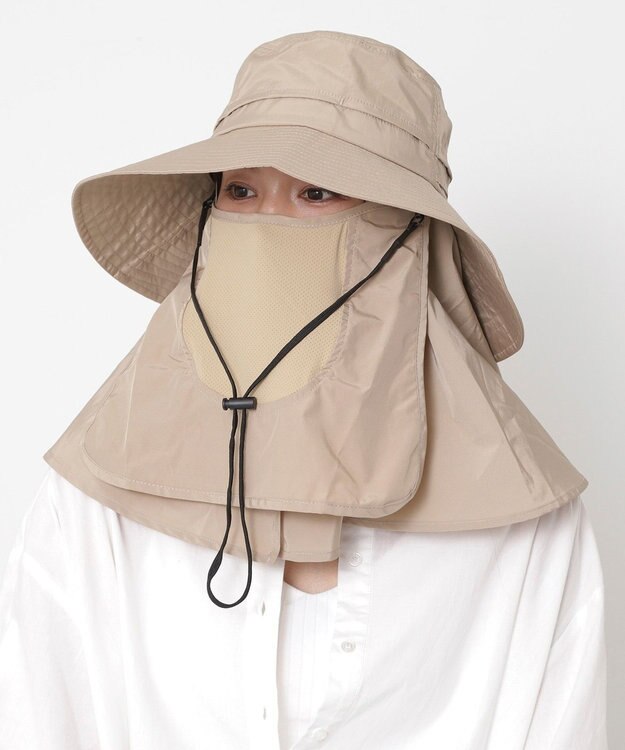 MOONBAT 【遮光100％/UVカット100％】フワクール (Fuwacool)  日差しを完全遮断サファリハット　遮光100　UV100 ベージュ