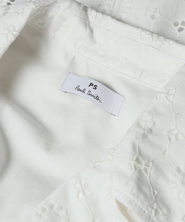 Paul Smith アイレットレース 半袖 シャツ ホワイト