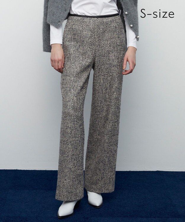 BEIGE， 【S-size】FRESNEL / ワイドパンツ Gray×Beige