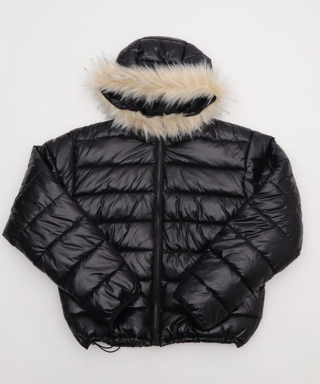 WEGO 【ユニセックス着用ITEM】2WAYシャイニーパファーフーディー ブラック