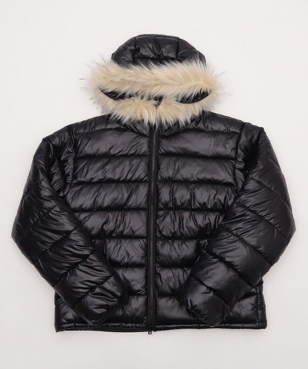 WEGO 【ユニセックス着用ITEM】2WAYシャイニーパファーフーディー ブラック