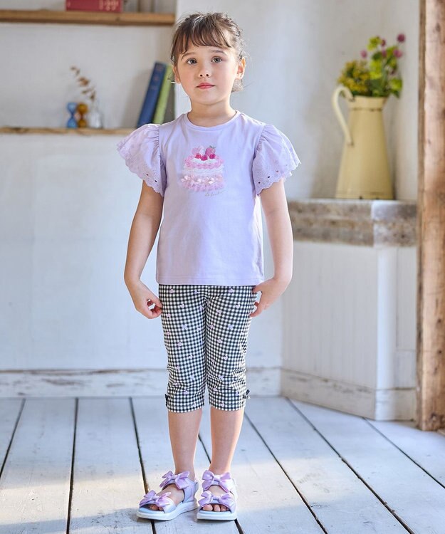 ANY KIDS 5分丈レギンス ギンガム