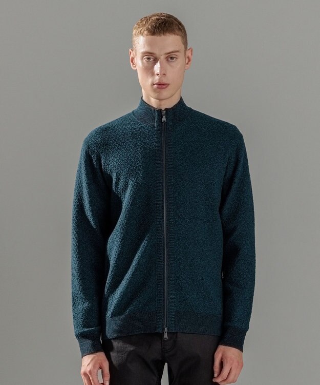 JOSEPH HOMME 【イージーケア】 ヴィスコースリンクス　ジップアップカーディガン スモーキーグリーン系