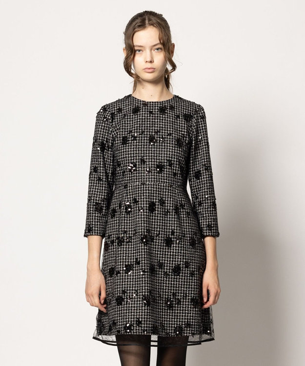 TOCCA SPANGLE OF FLOWER ドレス ブラック系5