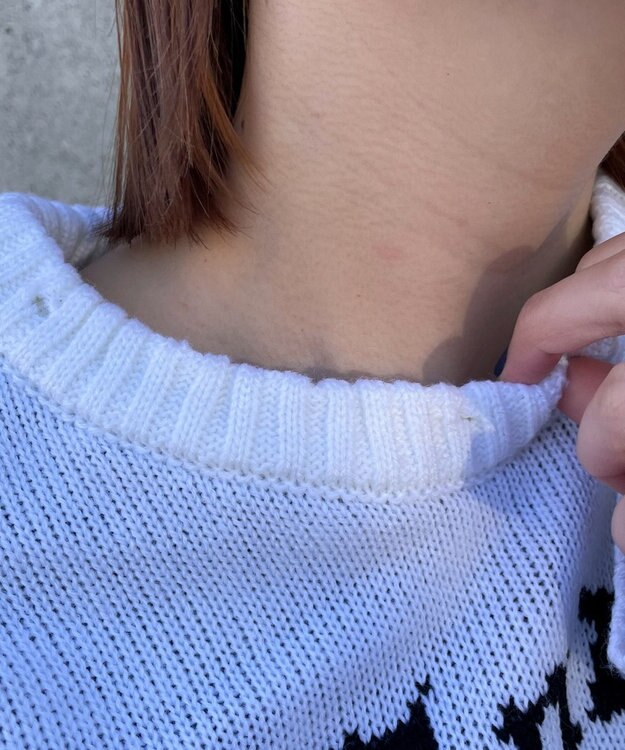 WEGO ウイングハートダメージニット ホワイト