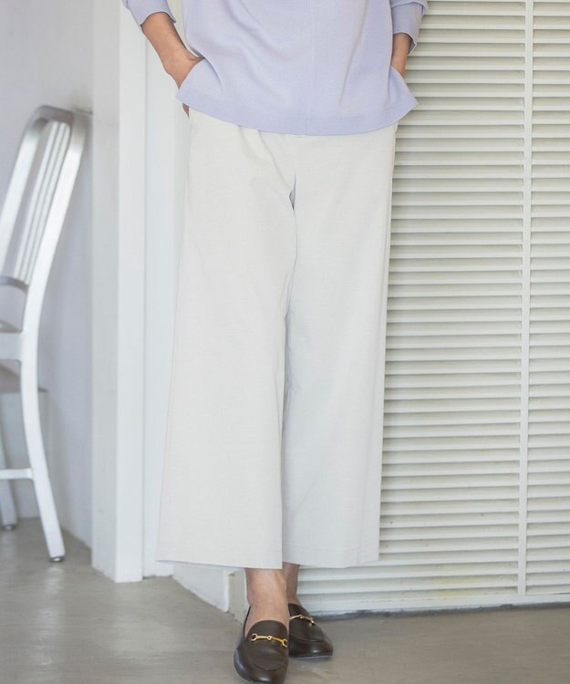 J.PRESS LADIES L 【洗える・吸水速乾・接触冷感】リネンツイル パンツ アイボリー系