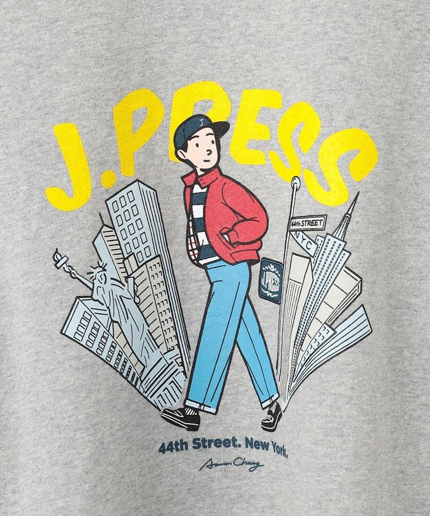 J.PRESS MEN 【AaronChang】【UNISEX】プリント スウエットシャツ ライトグレー系