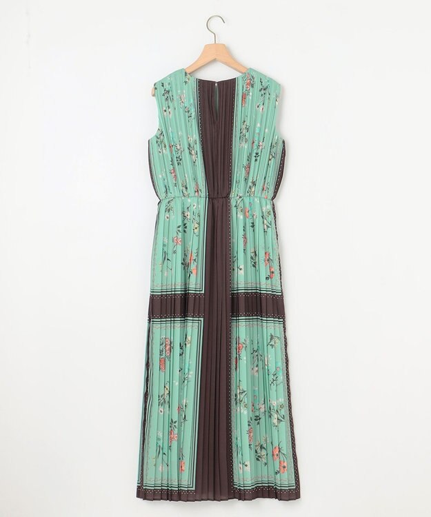 組曲 L スカーフパネルプリント ワンピース グリーン系5