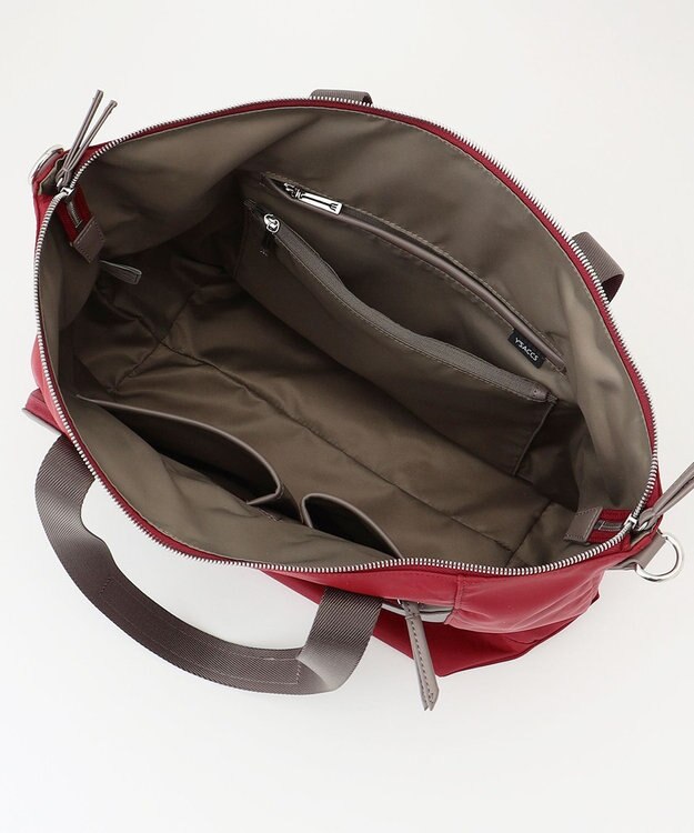 Y'SACCS ナイロン×リサイクルレザー　コンビマルチトート ワイン