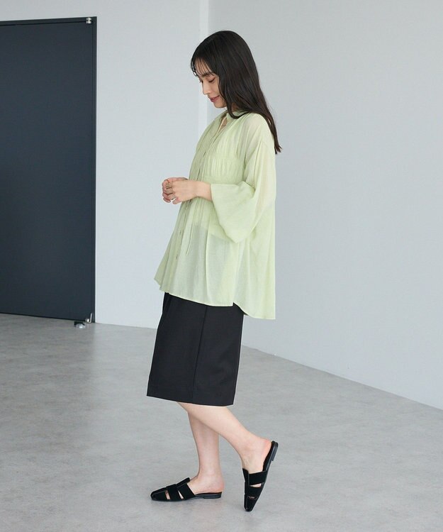 CRAFT STANDARD BOUTIQUE ウ゛ィンテージボイルロングスリーブブラウス Lime Green