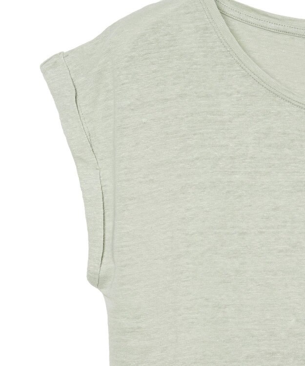 JOSEPH 【洗える】リネンジャージー　キャップスリーブトップス Matcha