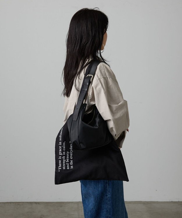 russet ［インフルエンサースタッフ企画］ロゴトートバッグ(Z-221) Black