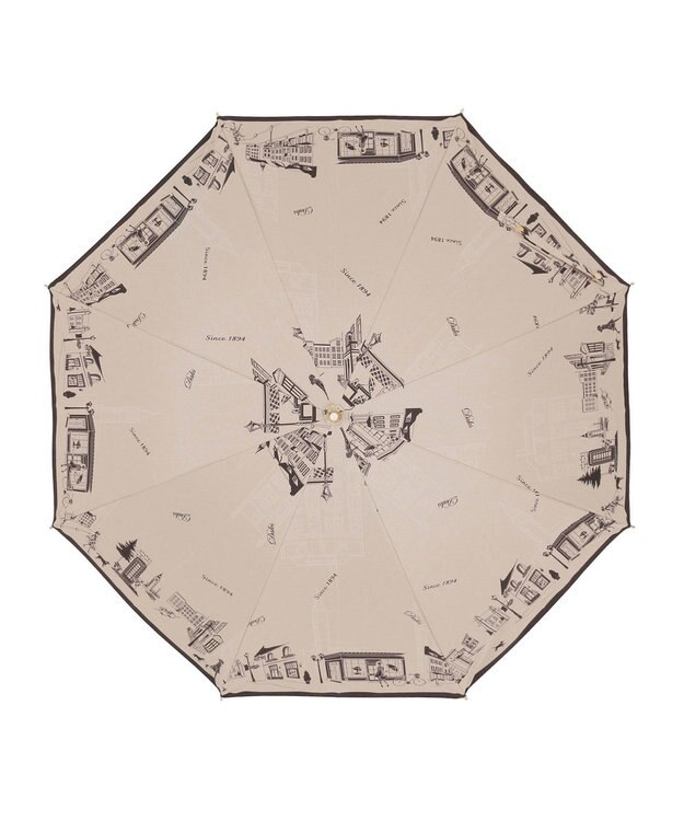 MOONBAT DAKS(ダックス) 晴雨兼用日傘 長傘 街並み フワクール生地使用 ベージュ