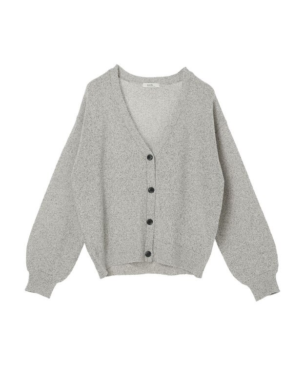 earth music&ecology ブークレＶネックカーディガン Light Gray Mixture