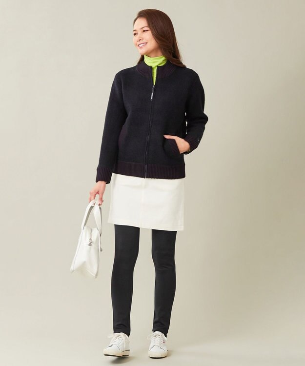 23区GOLF 【WOMEN】【吸湿発熱・ストレッチ】ストレッチ裏フリース レギパン ネイビー系